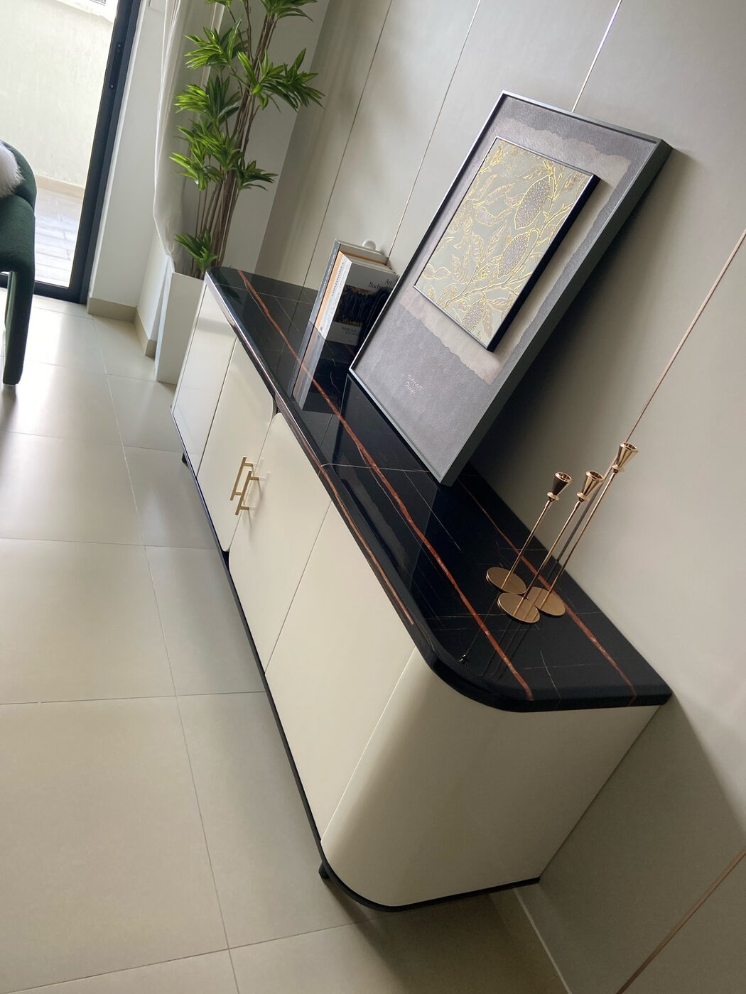 Premium interior finish — marble and gold accents